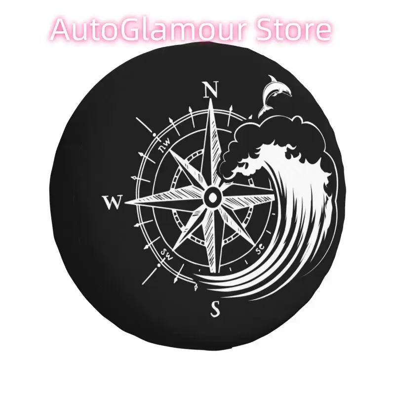 مخصص دولفين البوصلة تخييم غطاء الإطار الاحتياطي ل جيب رانجلر كامبر 4WD 4x4 SUV حماة عجلة السيارة 14 "15" 16 "17" بوصة