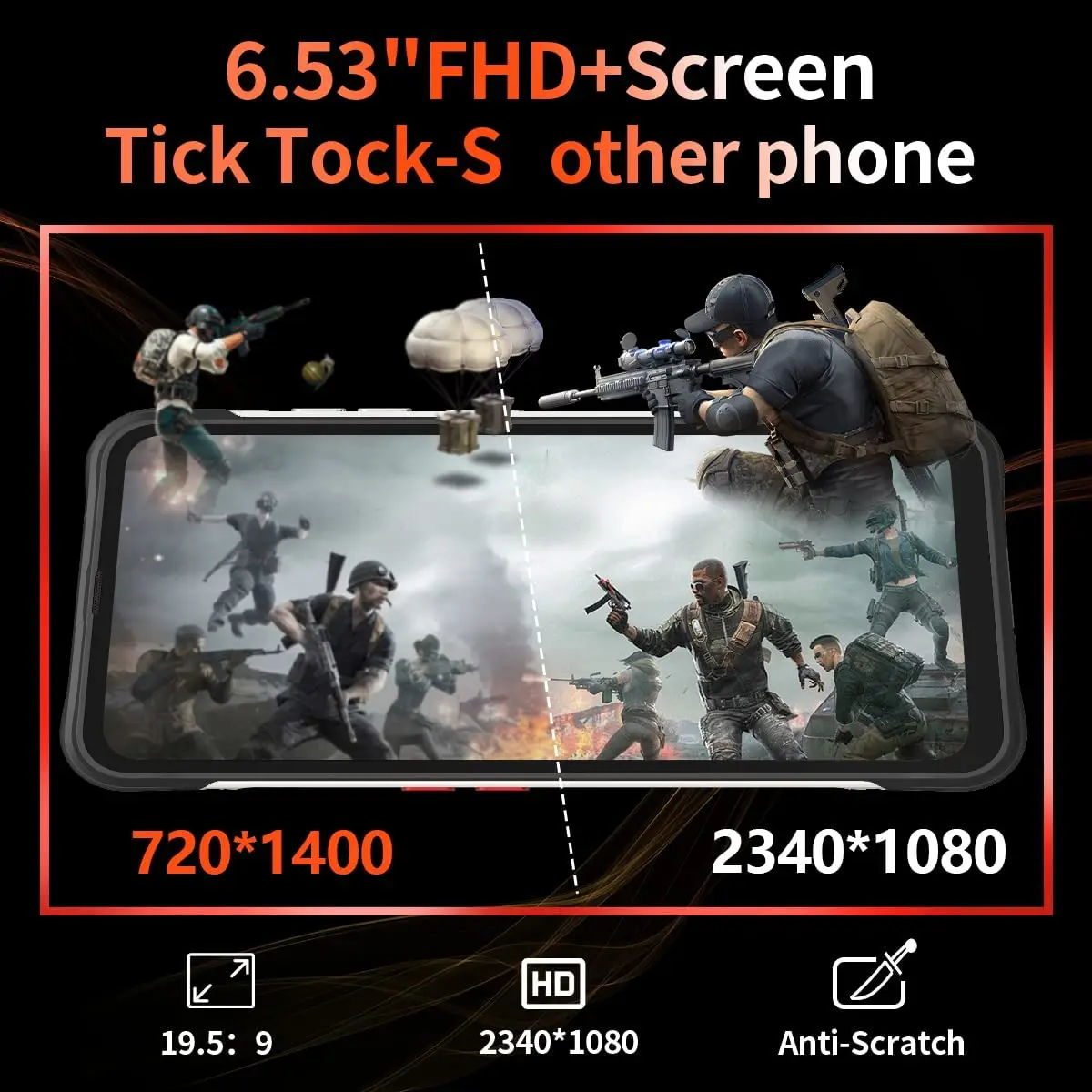 Unihertz Ticktock-S Slim Rugged 5G Smartphone 8GB 256GB Cell Phone 5200mAh Dual Screen Mobile Phone 64MP Camera Dimensity 700