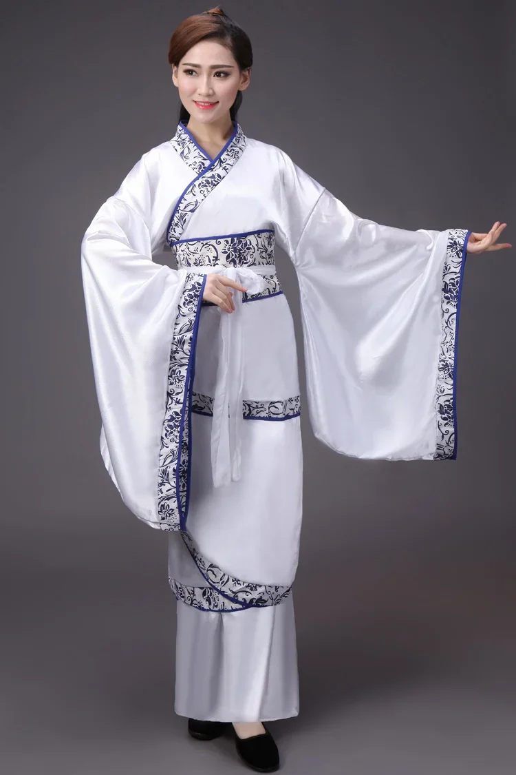 Women's Hanfu Fairy Princess Ancient China Clothes Costume Classic Halloween White Dress Women TV Play Movie Stage Garment