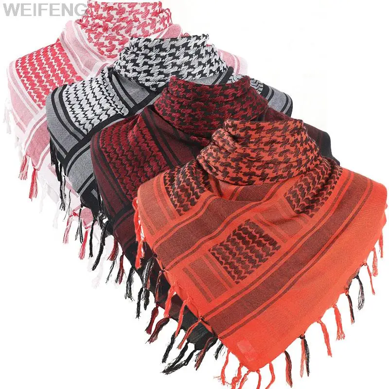 

Tactical Arab Keffiyeh Shemagh Scarf Cotton Winter Shawl Neck Warmer Cover Head Wrap Windproof Outdoor Camping Scarf Men Women