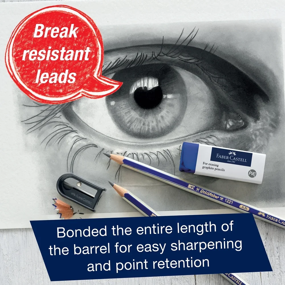 Set de bocetos de grafito para dibujar y sombrear, 6 lápices con varios niveles de dureza y accesorios Ideal para principiantes y adultos