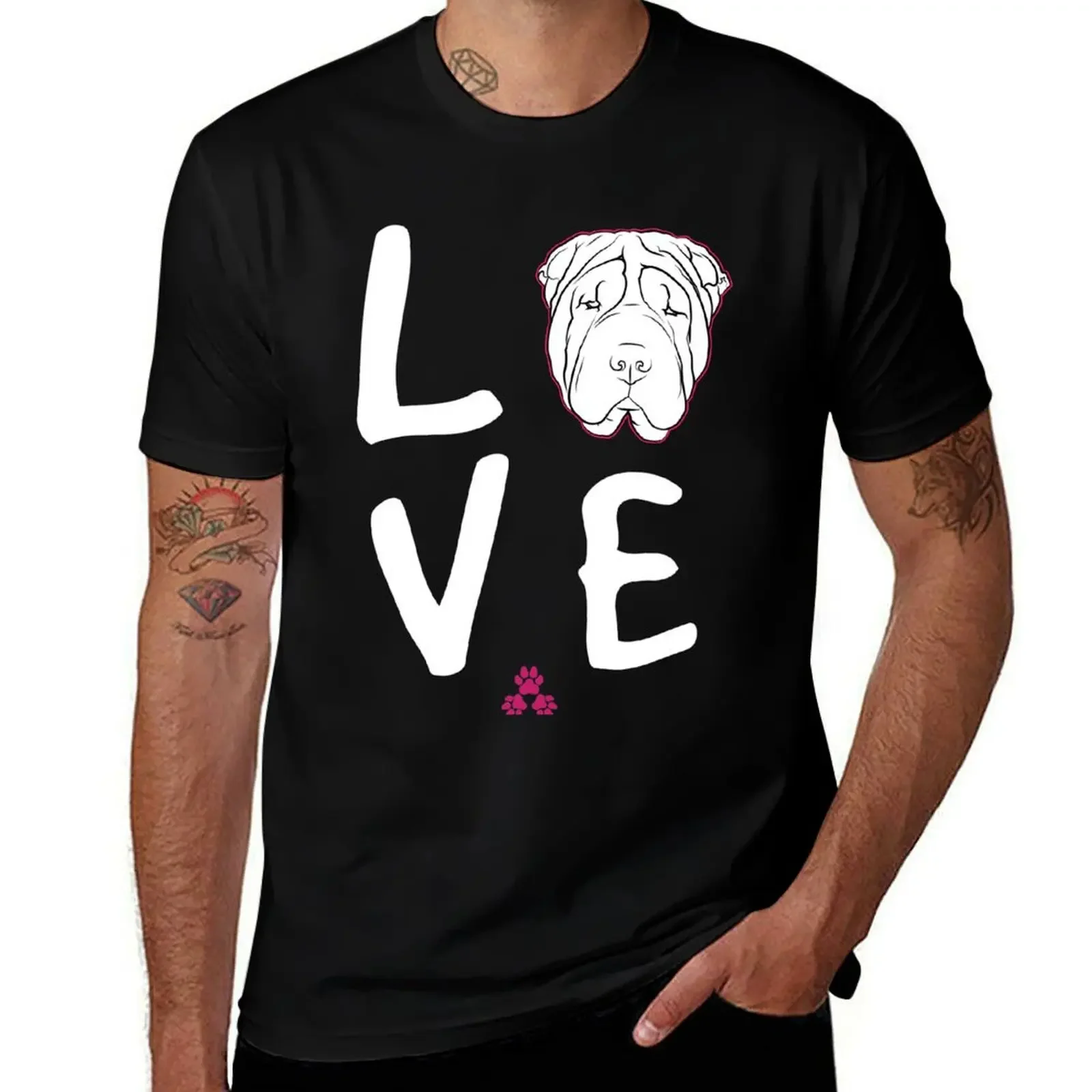 

SHAR PEI Love T-Shirt cute tops designer shirts sweat men clothings