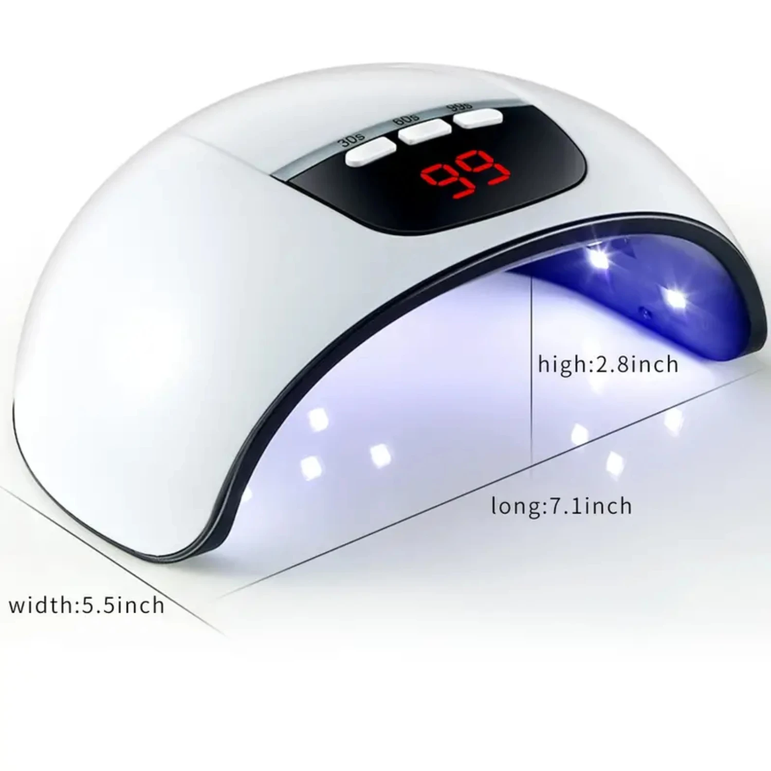 UV LED Nail Lamp, 54W Professional Nail Dryer with 3 Timer Settings and LED Display - Perfect for Nail Polish and Gel Curing, US