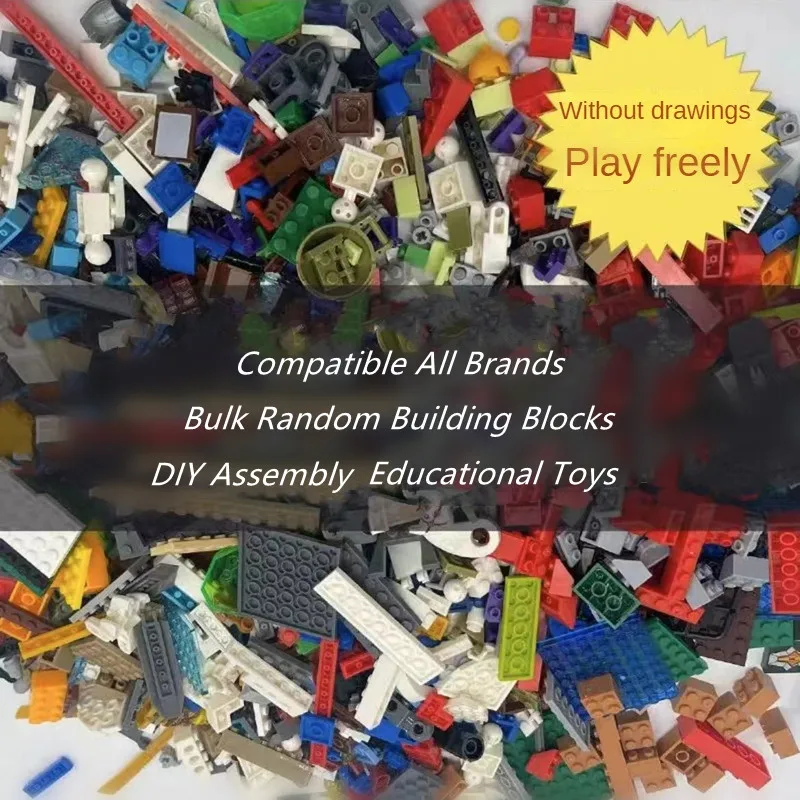 1500g DIY MOC Random Assembly Building Blocks Bulk Basic Parts Classic Model Bricks Creative City Sets Kid Educational Toys Gift