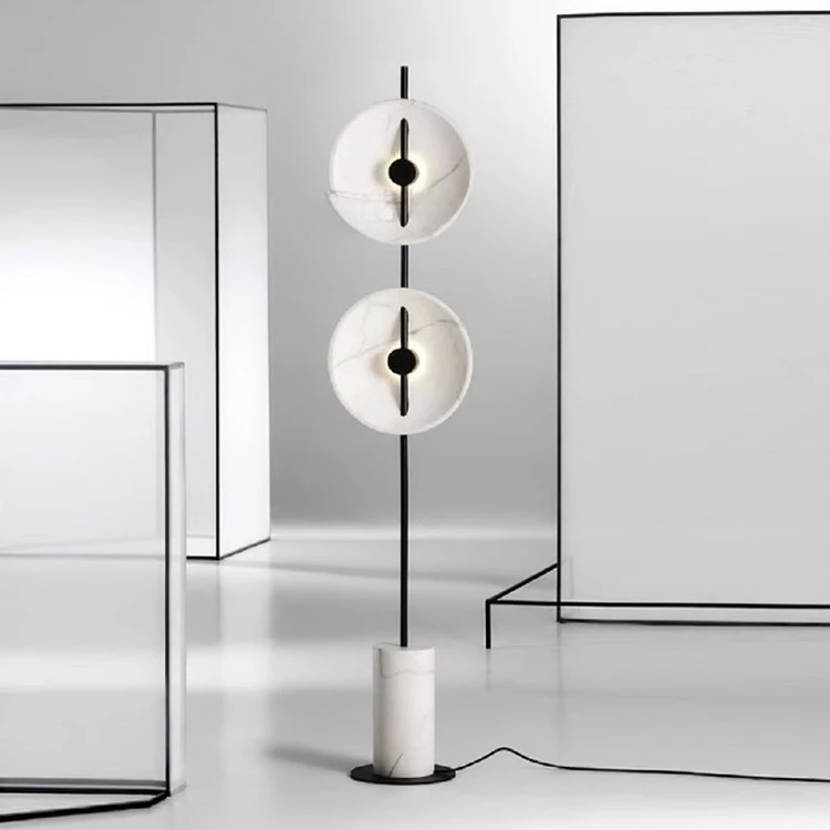 

Postmodern imitation marble floor lamp simple living room vertical creative Nordic designer bedside vertical floor lamp