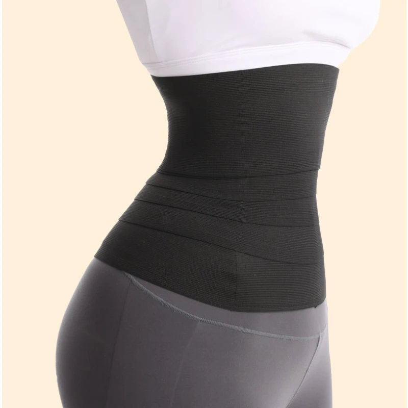 Entrenador de cintura Invisible para mujer, entrenador de cintura, cinturón recortador de cintura Abdominal negro, cinturón de entrenamiento de Fitness ajustable