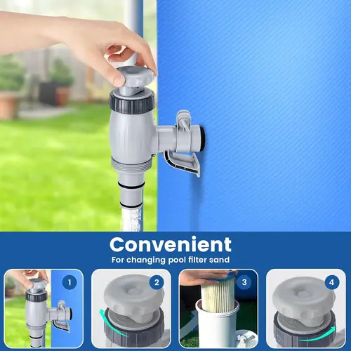 Imagen 2 del producto Kit de adaptador de manguera con válvula de émbolo de encendido y apagado compatible con soporte de tubería de 1,5 ""1,25"", mantenimiento de piscinas sobre el suelo, filtro de cambio de Control de agua
