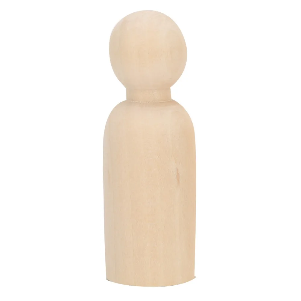 10pcs Artistic 75mm Size Wooden Peg Dolls Natural Wood Wooden Figures DIY Dolls Art Projects