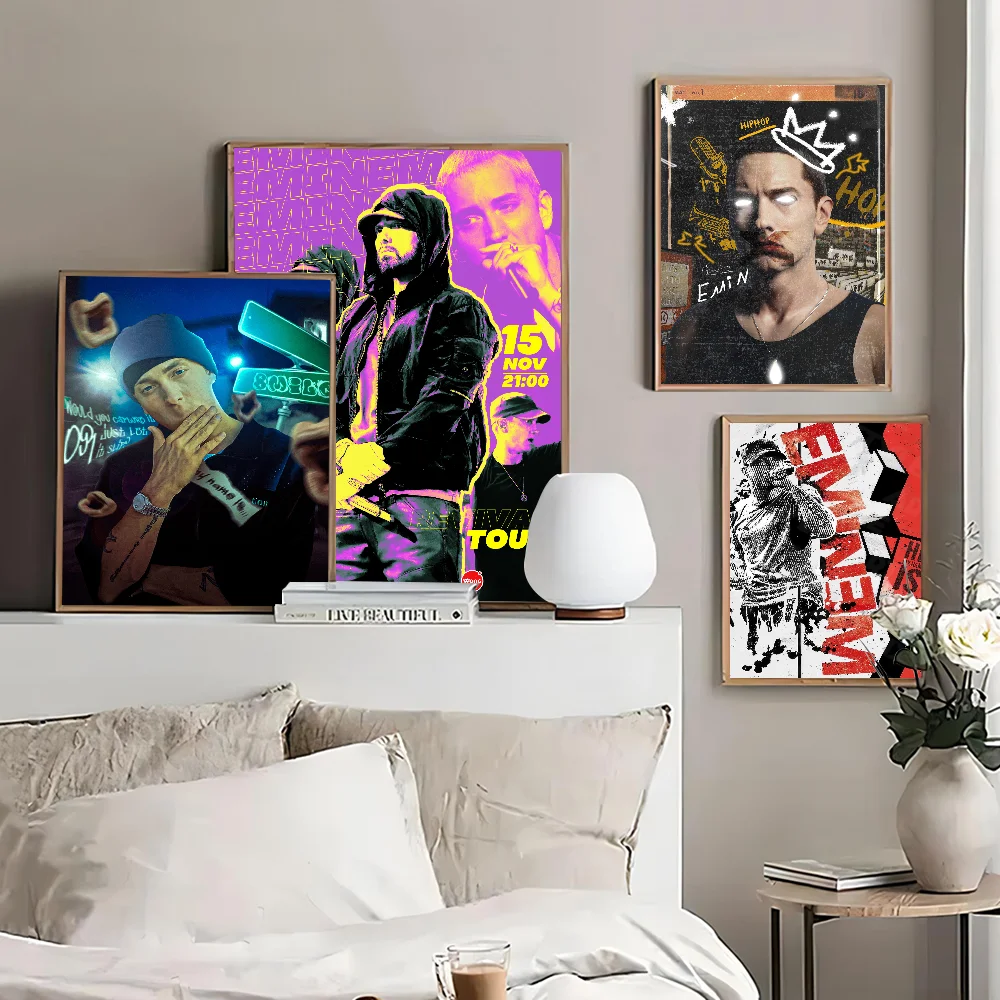 

Super Rapper Eminems Poster Self-adhesive Art Poster Whitepaper Prints Posters Artwork Aesthetic Art Wall Painting