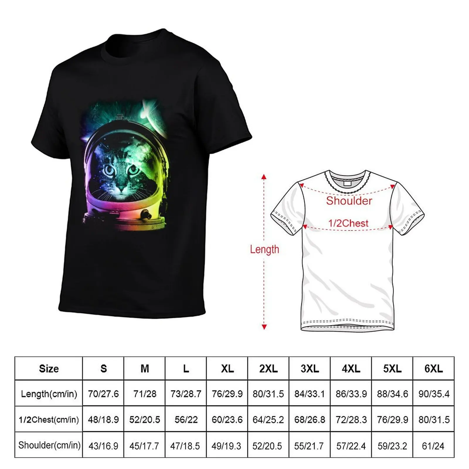 Astronaut Cat V.II T-Shirt graphic t shirts for man cotton t shirts high quality T-Shirt