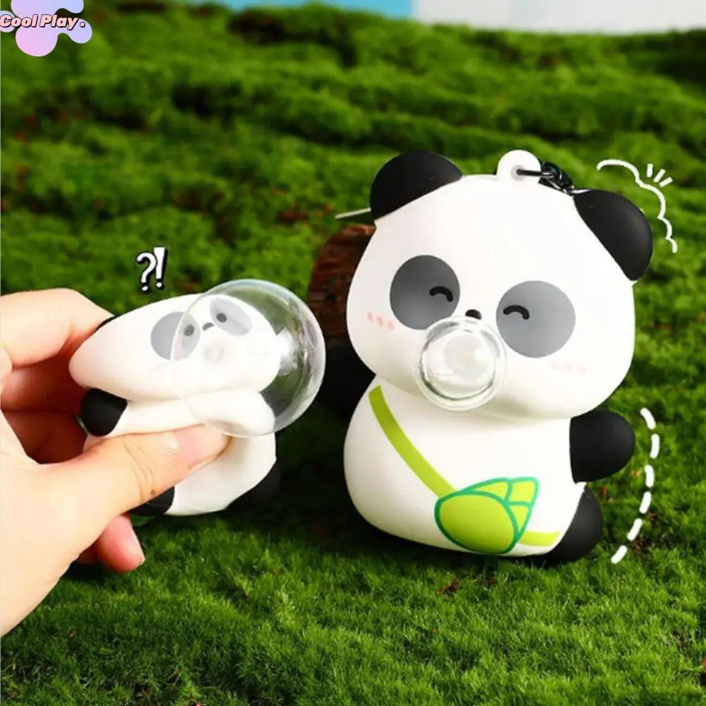 

Decompression Blowing Bubble Panda Keychain Cartoon Kawaii Car Key Ring Exquisite Bags Car Keys Decors Backpack Pendant Couple