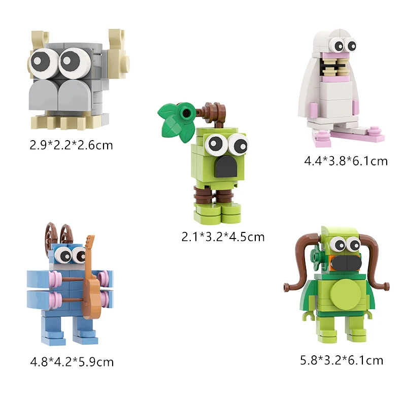 BuildMoc – Kit de blocs de construction, figurines de mon chœur chantant, briques de monstres de chansons mignonnes, jouet de bricolage pour enfants, cadeau d'anniversaire