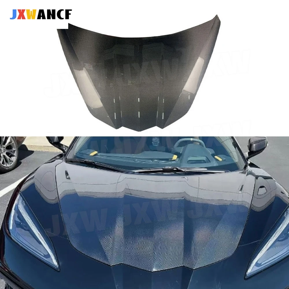 

JXWANCF для Chevrolet Corvette C8 2020-2024 передний капот двигателя из углеродного волокна FRP передний капот двигателя автомобиля