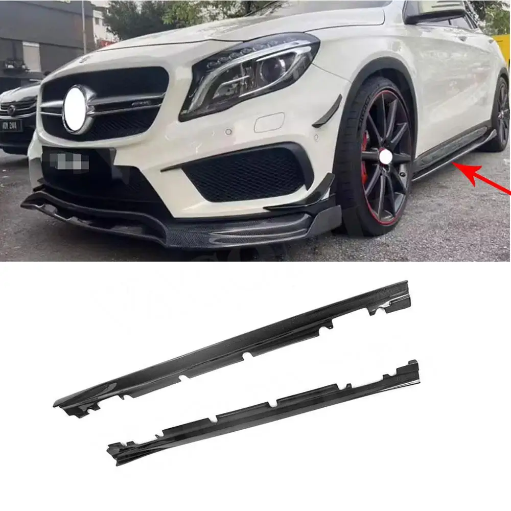 

VACOMUL Carbon Fiber Side Skirt Lip Bumper for Mercedes Benz GLA Class X156 GLA45 AMG 2013-2018 Side Door Car Refitting