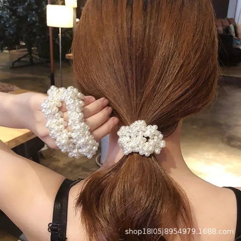 

Pearl Crystal Hair Band for Women – Simple & Versatile Internet Celebrity Ponytail Holder, Daily Hair Accessories
