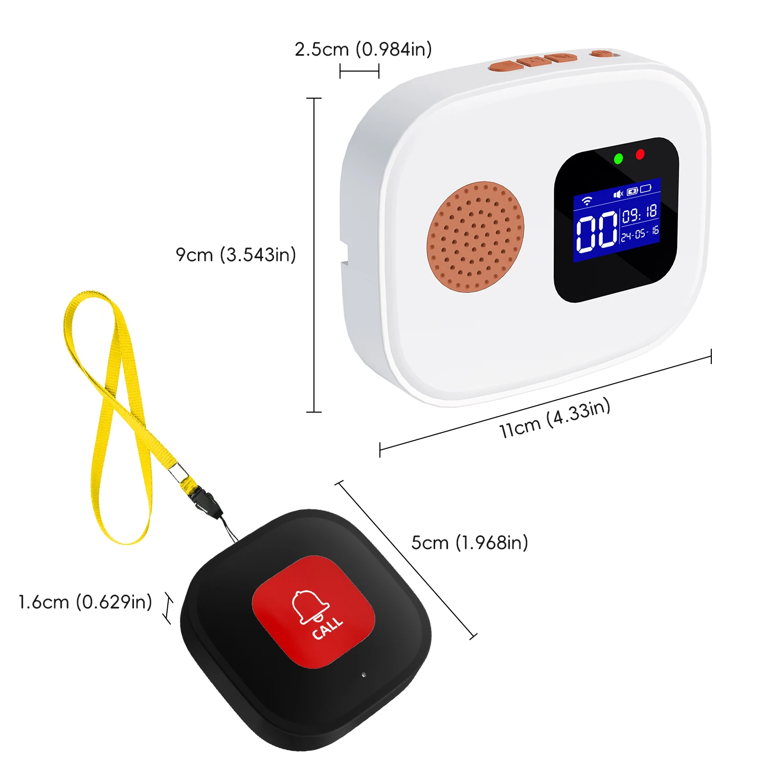 WiFi Caregiver Pager Nurse Call Button For Elderly Digital Display Hospital Alert System Call Bell Smart App For Restaurant