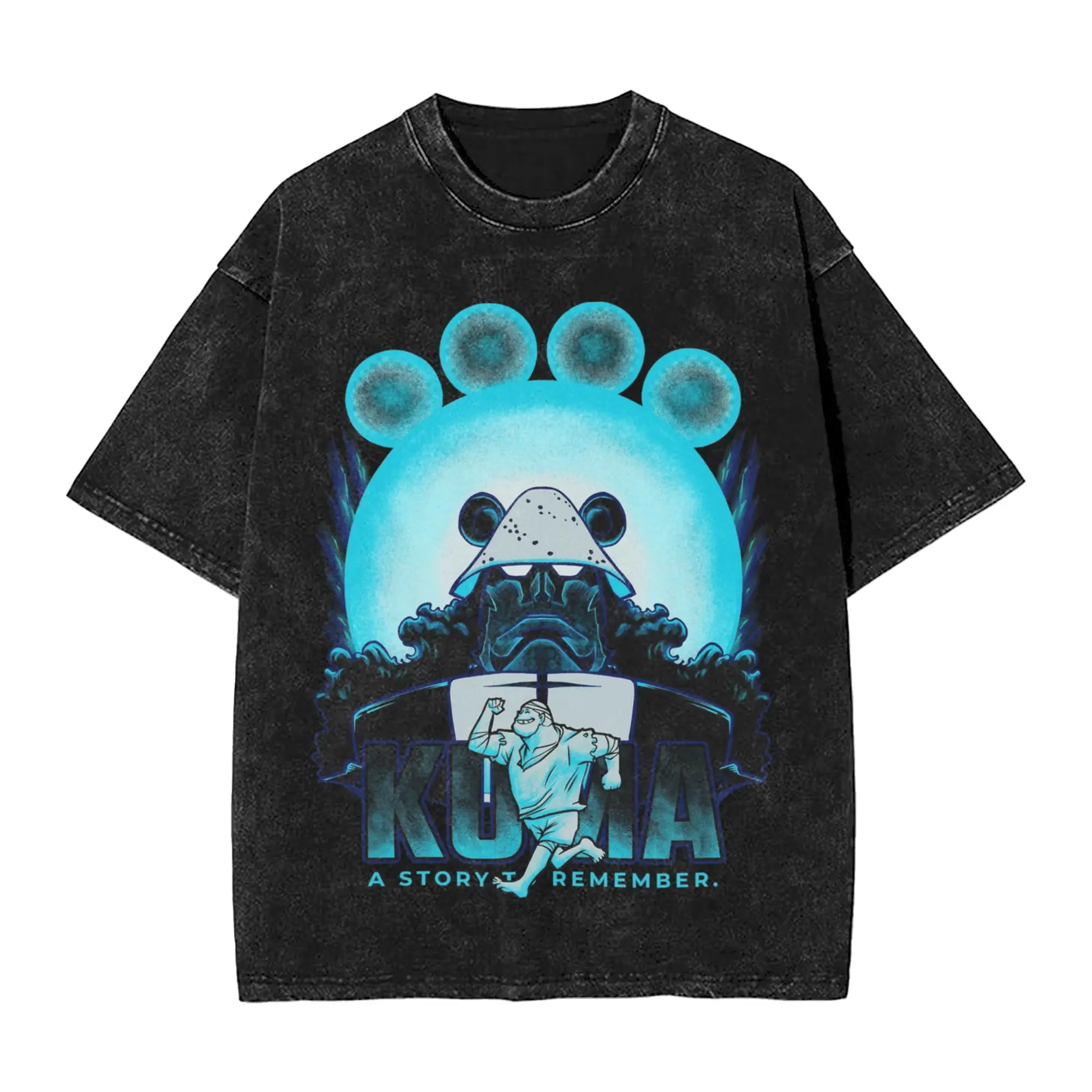 Bartholomew Kuma Washed T Shirts Streetwear Hip Hop T-Shirts one piece Tees Tops Men Women Short Sleeve Harajuku Summer