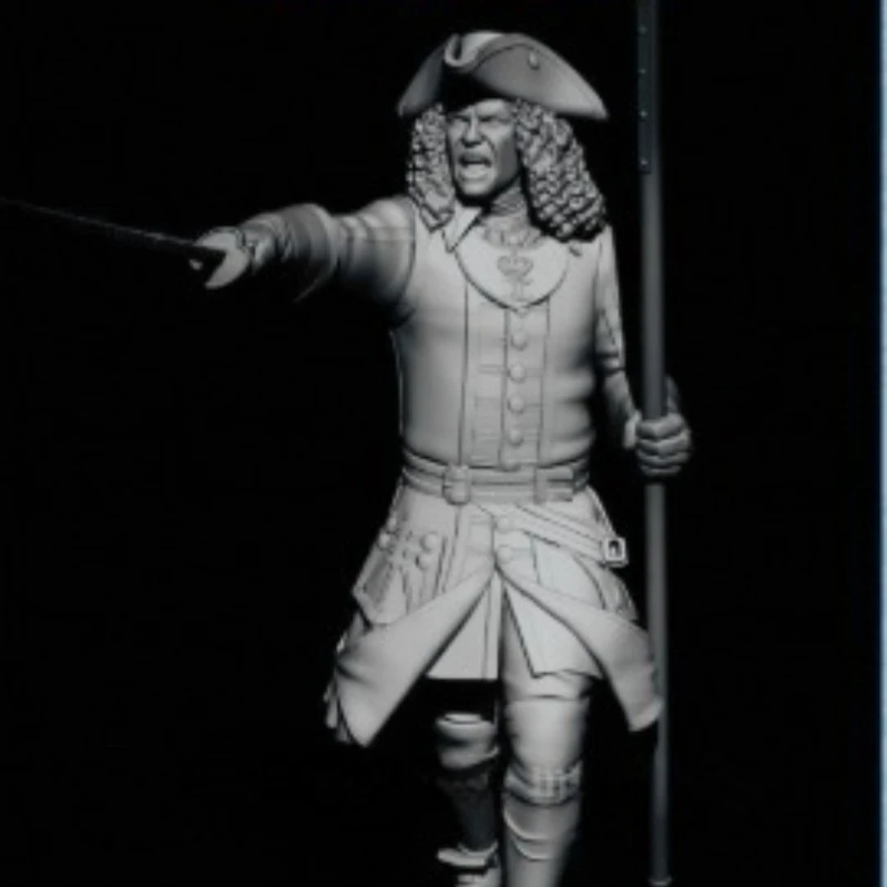 Figura de Resina Fundida a Presión a Escala 1/24, Kit de Modelo de Miniaturas Históricas, Oficial Sueco Europeo Antiguo, Sin Ensamblar y Sin Pintar, Diorama