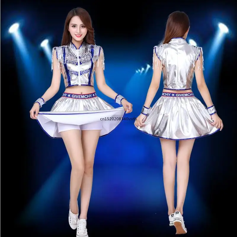 Sequin Hip Hop Jazz Dance Dress Omen Modern Stage Performance Street Dance Costumes DS Cheerleaders Clothing Festival Outfit