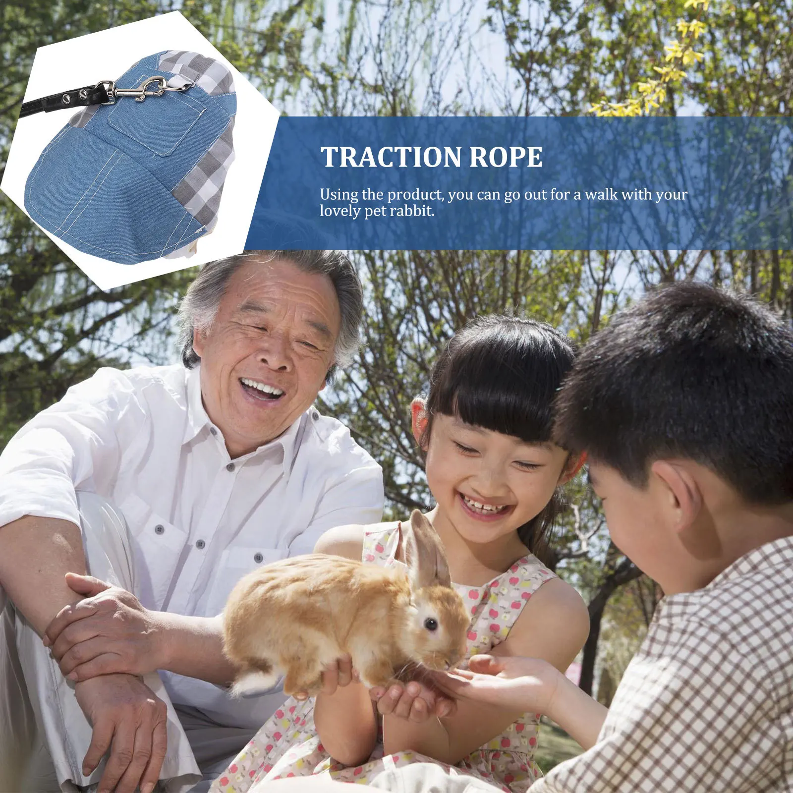 

1Set Rabbit Clothes Breathable Adorable Pet Outdoor Traction Rope Bunny Costume Small Pet Supplies Rabbit Clothes