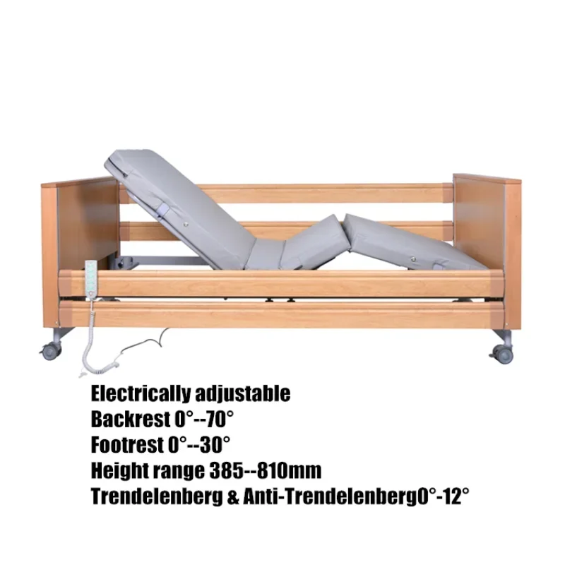 In Stock Electric Home Care Nursing Bed Electric Folding Nursing Home Care Bed 5 Function Wood Nursing Care Patient Bed