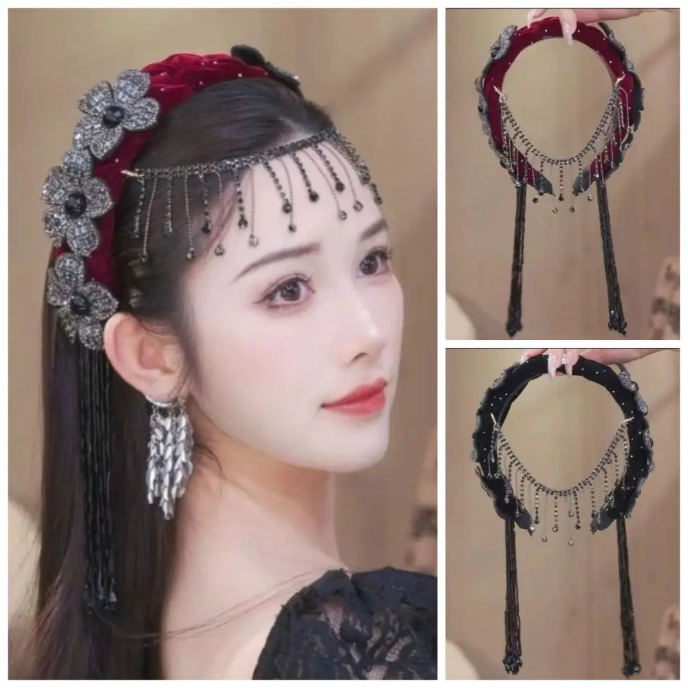 argola-de-cabelo-trancada-estilo-coreano-flor-strass-doce-festa-celebracao-tiara-com-borla-faixa-de-cabelo-larga-requintada