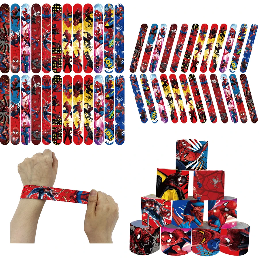 

Spiderman Slap Bracelets Party Favor school Rewards Prizes Party Birthday Party Supplies Snap Bracelets Party Children Fun Gifts