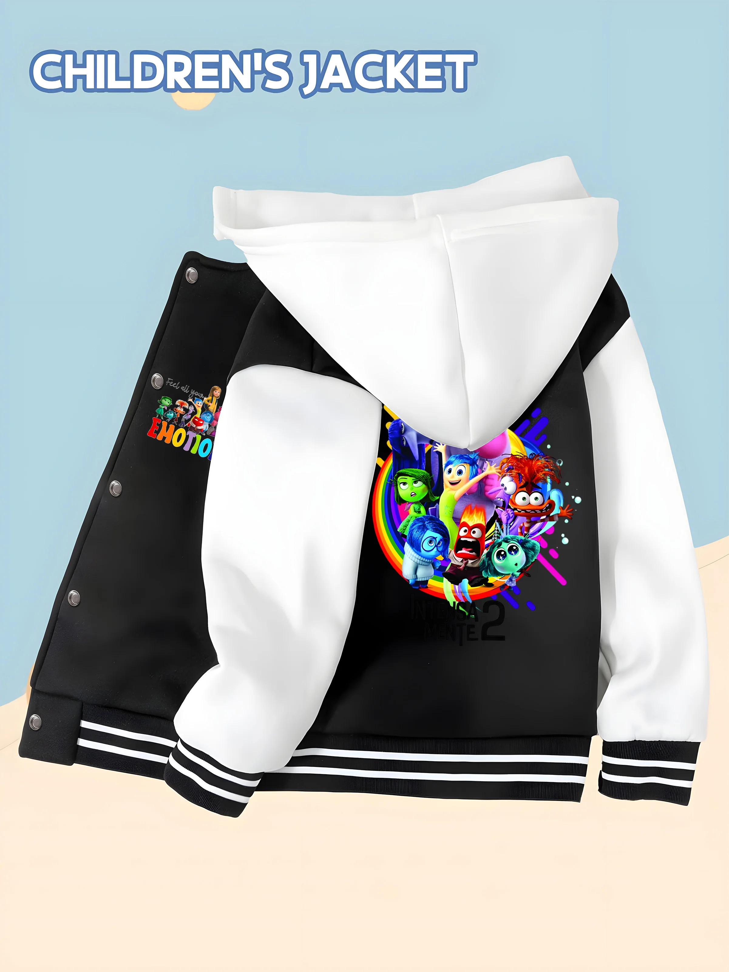 

MINISO Disney collaboration Inside Out kids' jacket - double-sided print, perfect for family outings, soft and skin-friendly