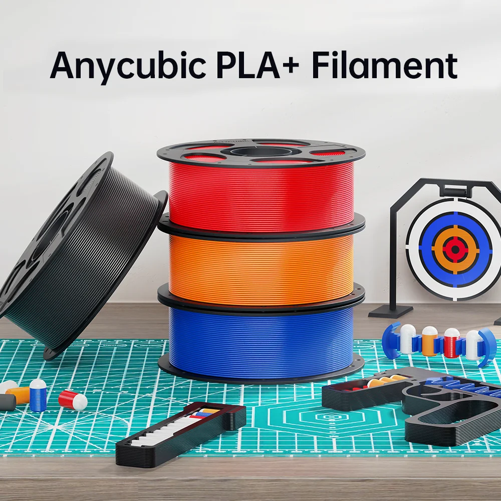 ANYCUBIC PLA Plus Filament PLA + طابعة ثلاثية الأبعاد pla مواد الطباعة صلابة خيوط ملونة لـ Kobra 3 V2 Combo S1 Combo