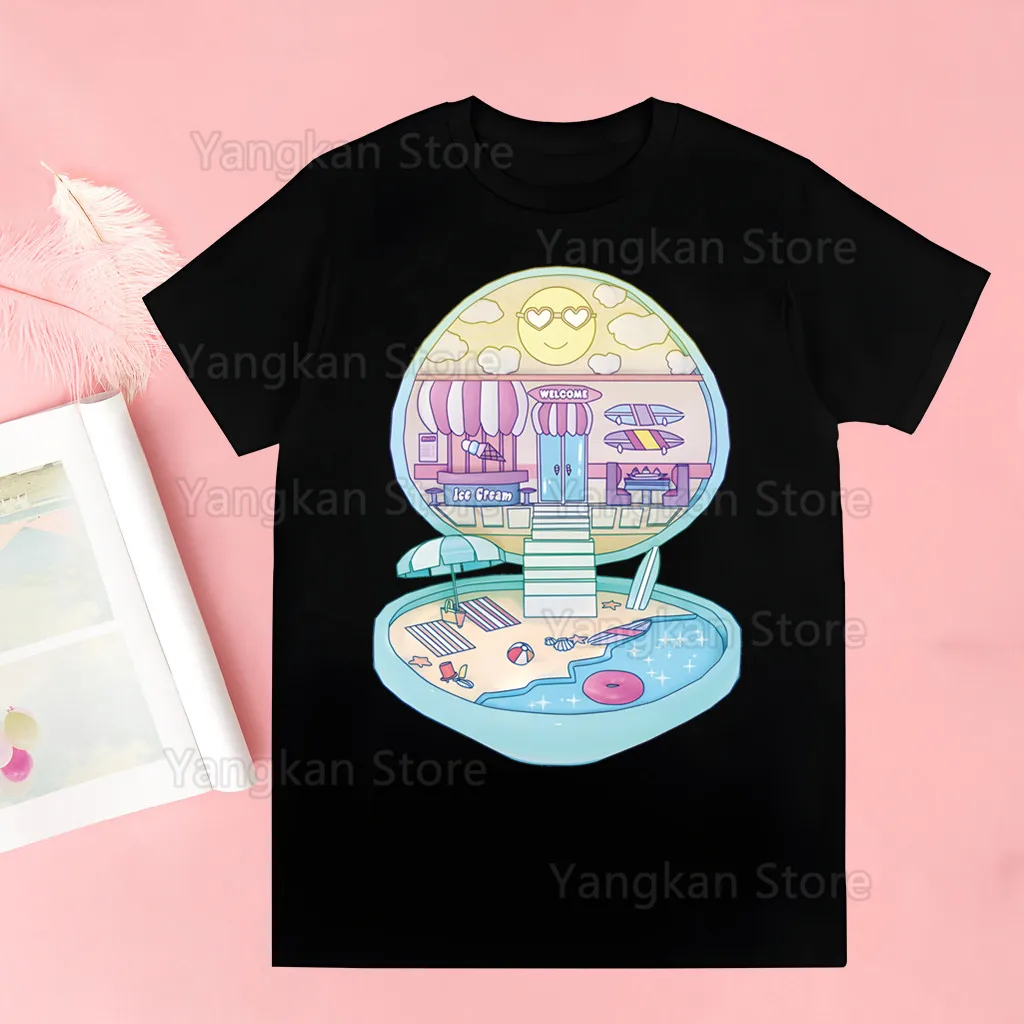 Polly Pocket T Shirts for Guys O-Neck Short Sleeve Regular Height Quality Hip-Hop Tee Shirt