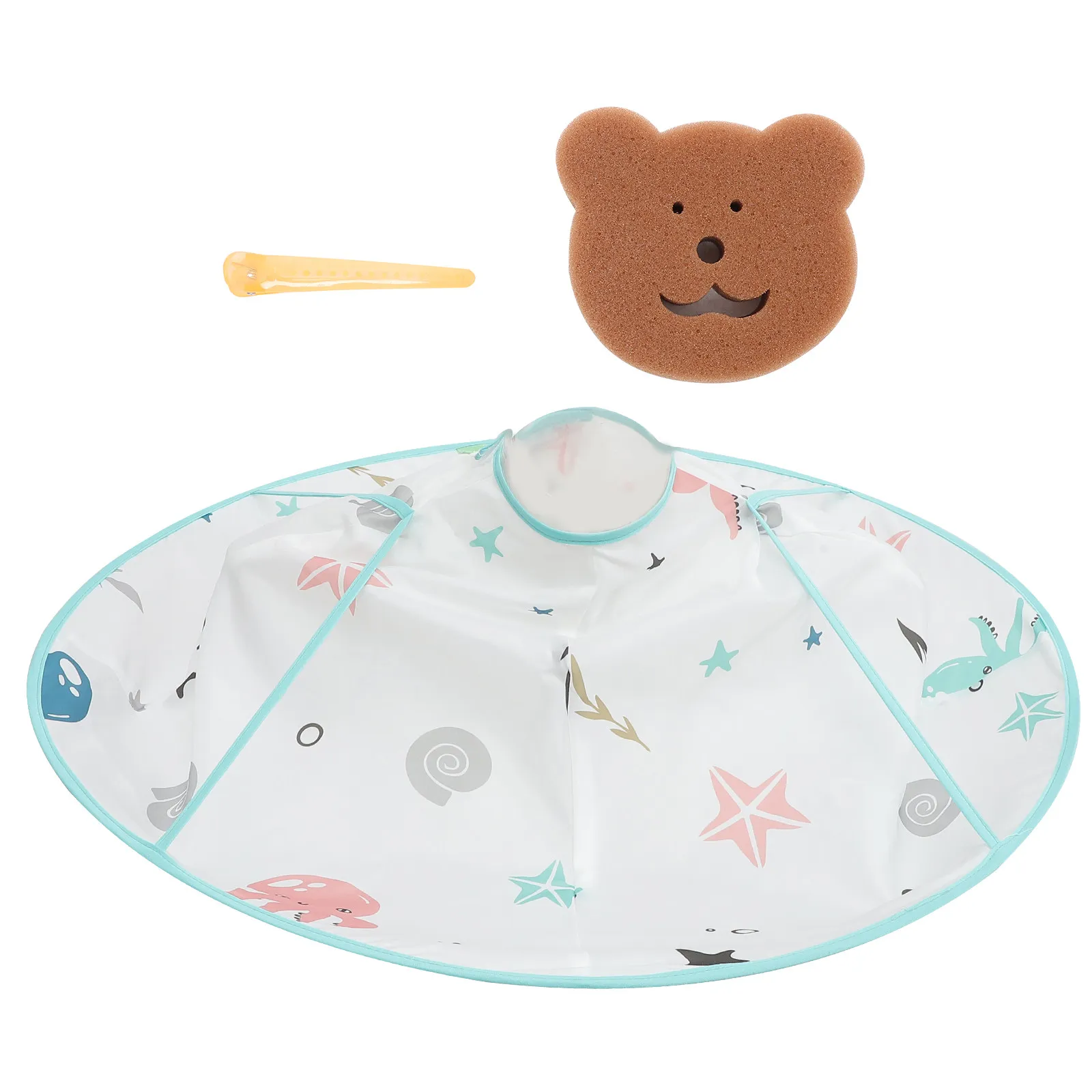 

Kids Hair Cutting Cape Foldable Barber Cloth Unisex Polyester Child Hairdresser DIY Salon Use Cartoon Design Easy Storage Save