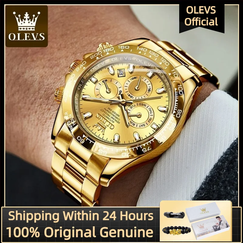 

OLEVS 6638 Men's Watch Luxury Brand Calendar Week Display Automatic Mechanical Watch Original Waterproof Luminous Men's Watch