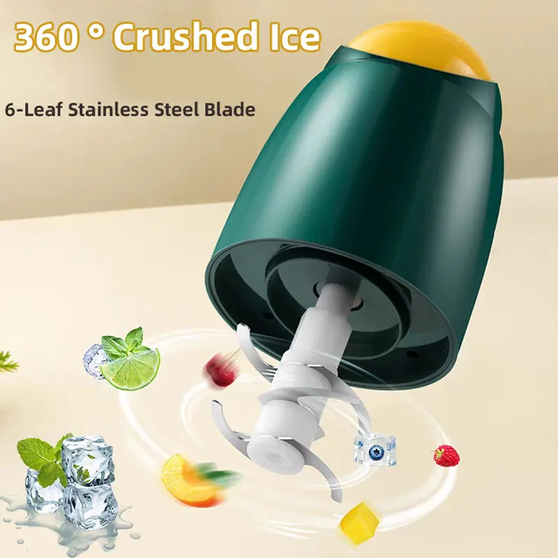 330ml Shaved Ice Cream Machine Mini Electric Ice Crusher Sander Portable Blender Food Mixer Cup Snow Cone Home Appliance