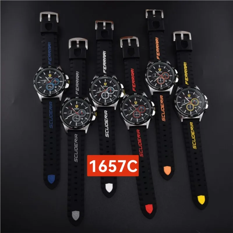 جديد الإبداعية الرجال Watche كوارتز ساعات المعصم الرياضة ساعة سيليكون حزام لفيراري F430 Stradale روما العنكبوت SF90 LaFerrari #6