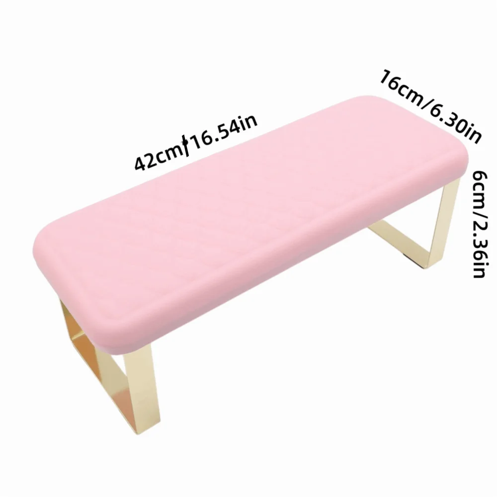 Non-Slip Base Nail Arm Rest Ergonomic Height Massage Memory Foam Manicure Hand Rest Soft Cushioned Pad Real Microfiber Leather