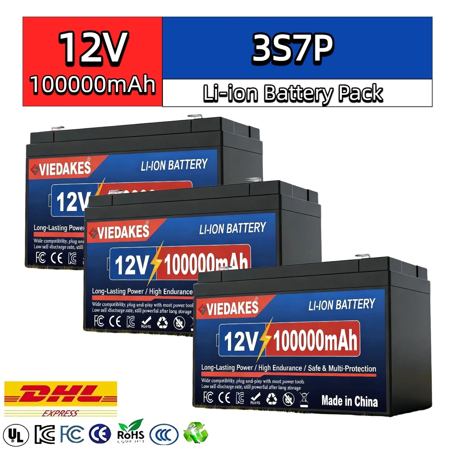 

⚡️Rechargeable 12V 3S7P 18650 LiFePO4 Battery VIEDAKES Brand New Boat Accessories Li-ion Battery Storage Pack Box аккумулятор