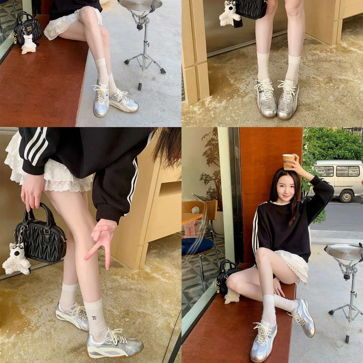 

Silver Retro Running Shoes For Women 2025 Spring Summer New Style Lightweight Low Top Casual Sneakers Lace Up Design Round Toe C