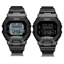 Reloj deportivo Digital para hombre y mujer, cronógrafo de silicona multifuncional, resistente al agua, color azul, nuevo