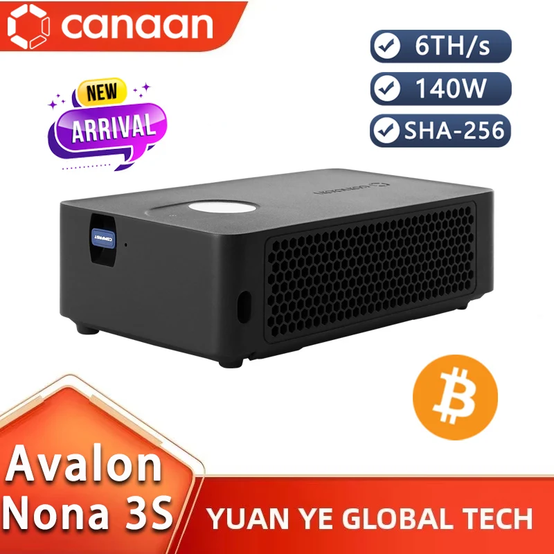 Baru tiba Canaan Avalon Nano 3S 6Th/s 140W BTC Miner baru penambang Bitcoin pemanas kantor rumah dengan PSU untuk penggunaan rumah pengiriman pada Feb