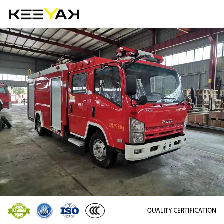 Isuzu Foam Fire Truck 4*2 130hp With 3000l Water Tank Volume 2+3 Passenger Fire Trucks Customizable For Firefighting And Rescue