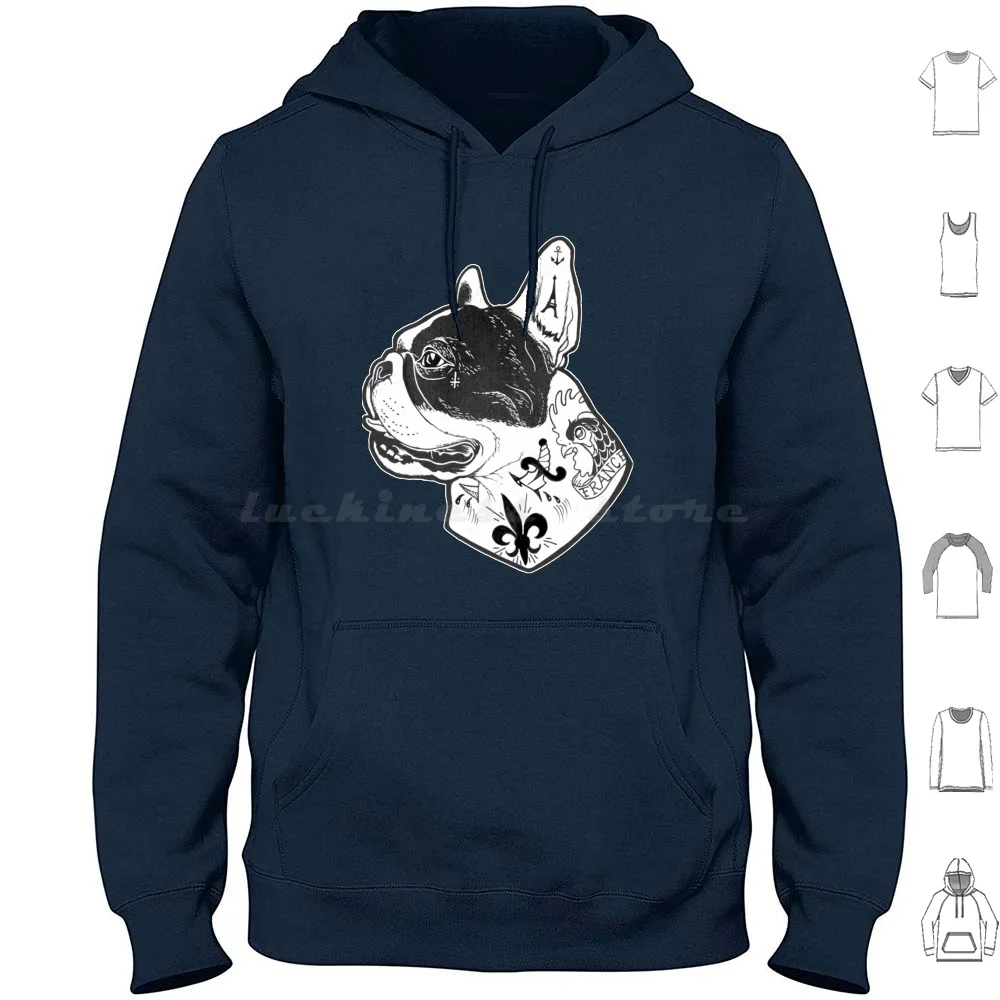 Tattooed French Bulldog | Bulldog | Bulldog Phonecase | Bulldog Gift Hoodies Long Sleeve French Bulldog Frenchie