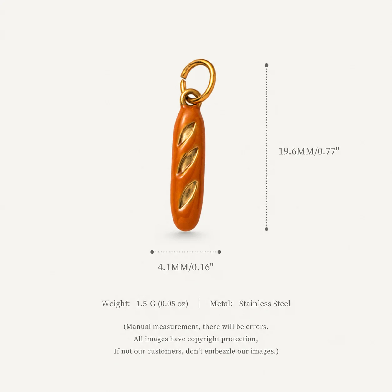 316 Edelstahl Wasserdicht Farbbeständig Einfache Beliebte Eiscreme-Ananas-Brötchen-Kuchen DIY Anhänger Charms für Schmuck – Detail 4
