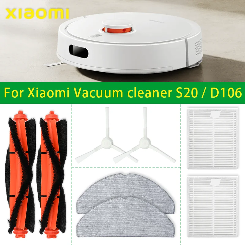 

For Xiaomi Vacuum cleaner S20 / D106 E12 E10 B112 Accessories Replacement Main Side Brush Mop Cloth Filter Parts