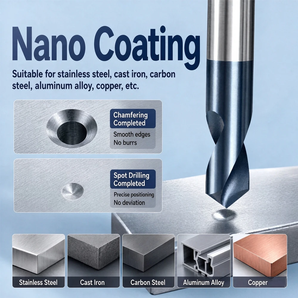 Spot Drill HSS Chamfer Mill Co Cobalt Center Bit 60 90 120 Degree Location Prepare Guide Pilot Hole CNC Machine Tool M35 1-20mm