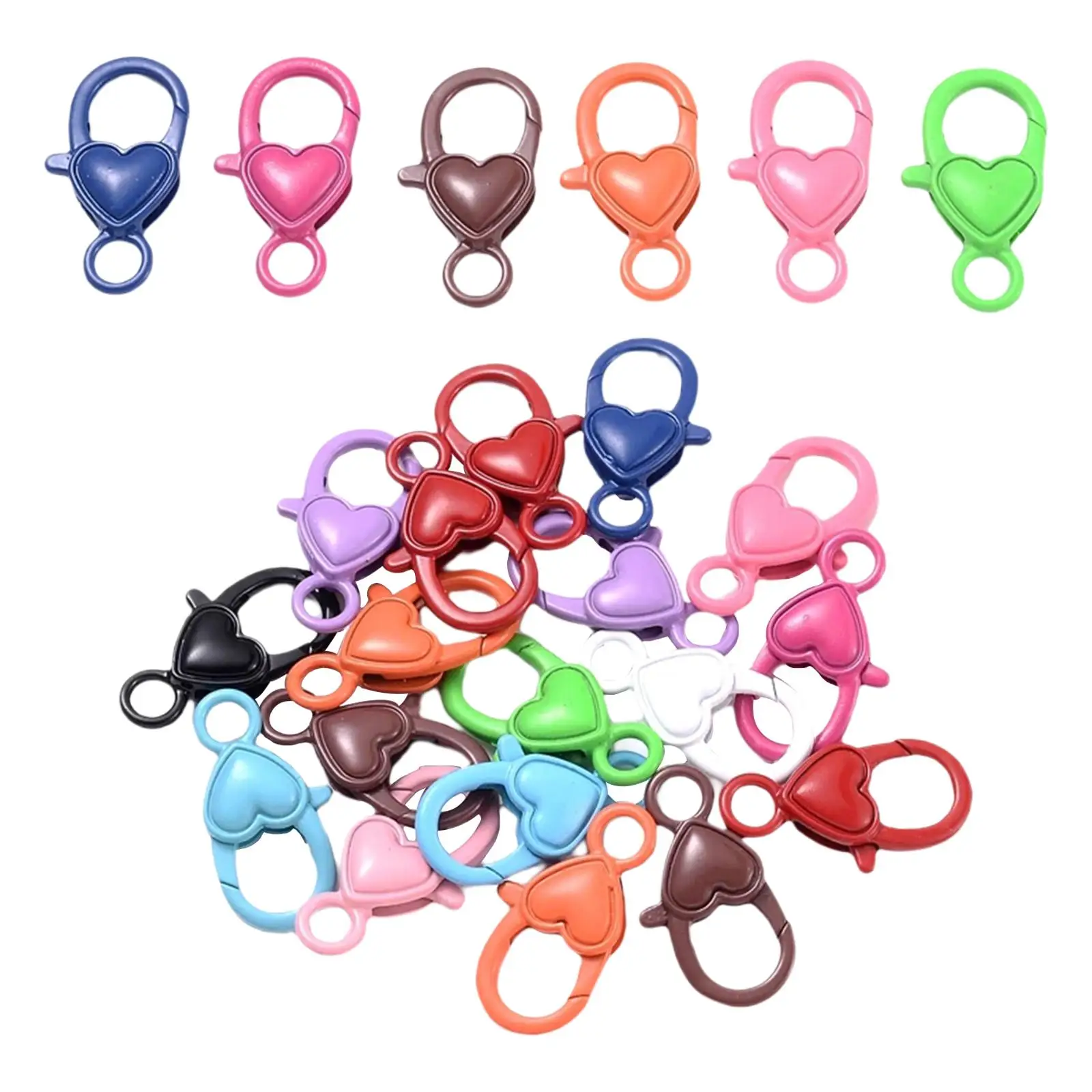 

100Pcs Colorful Plastic Clasp Key Ring Buckle Purse Accessories Hook