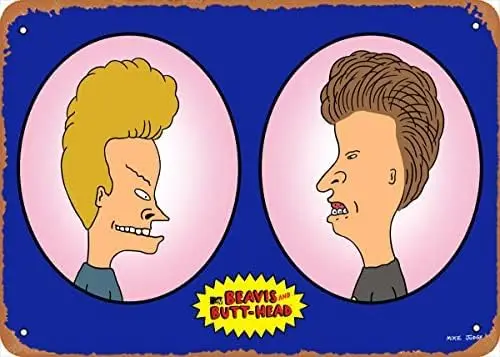 Classic Animation Film and Television Game Beavis And Butt-Head Beavis And Butt-Head Wall Art Decor Metal Sign-8x12inches