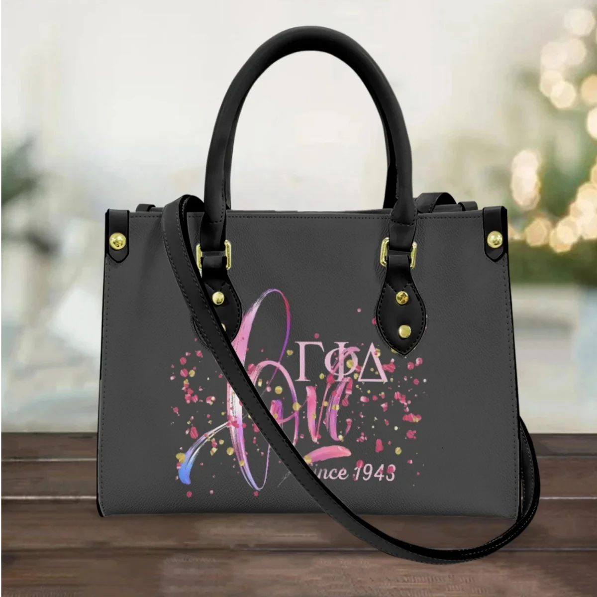 Gamma Phi Delta Unique Love Designer Top Handle Totes Commuting Going Out Shopping Casual Small Messenger Bag Cross Body Bags