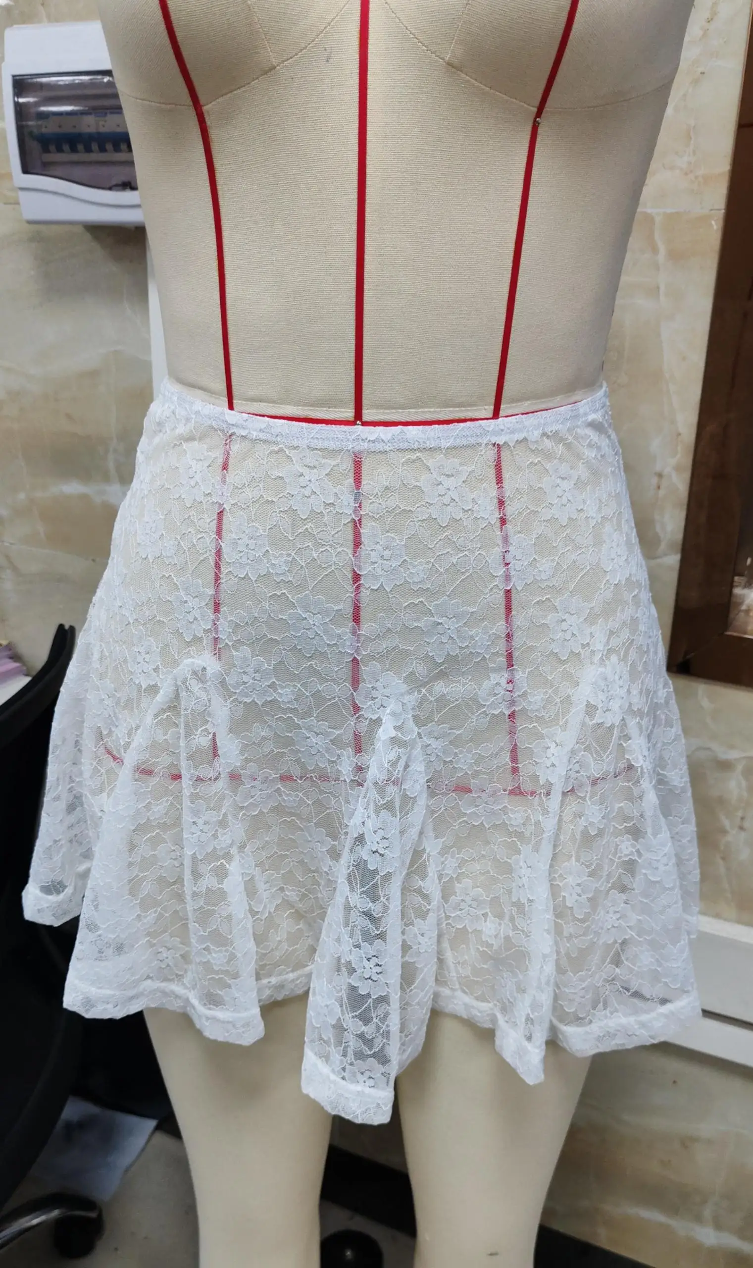 Women's Summer Mini Skirt Side Trendy Sheer Lace Short Skirt for Daily, Travel, Parties