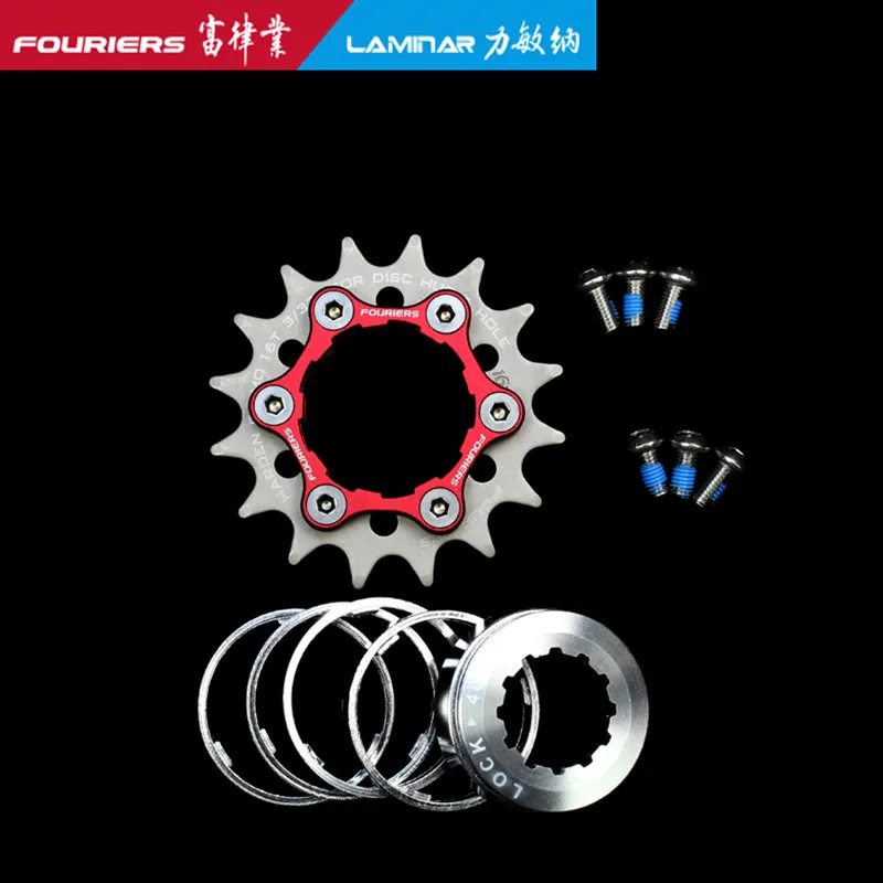 FOURIERS FIXED GEAR CHAINRING Single Speed cog Adapter For Disc Hub 6 Hole and Cassette Hub Teeth 16T-23T