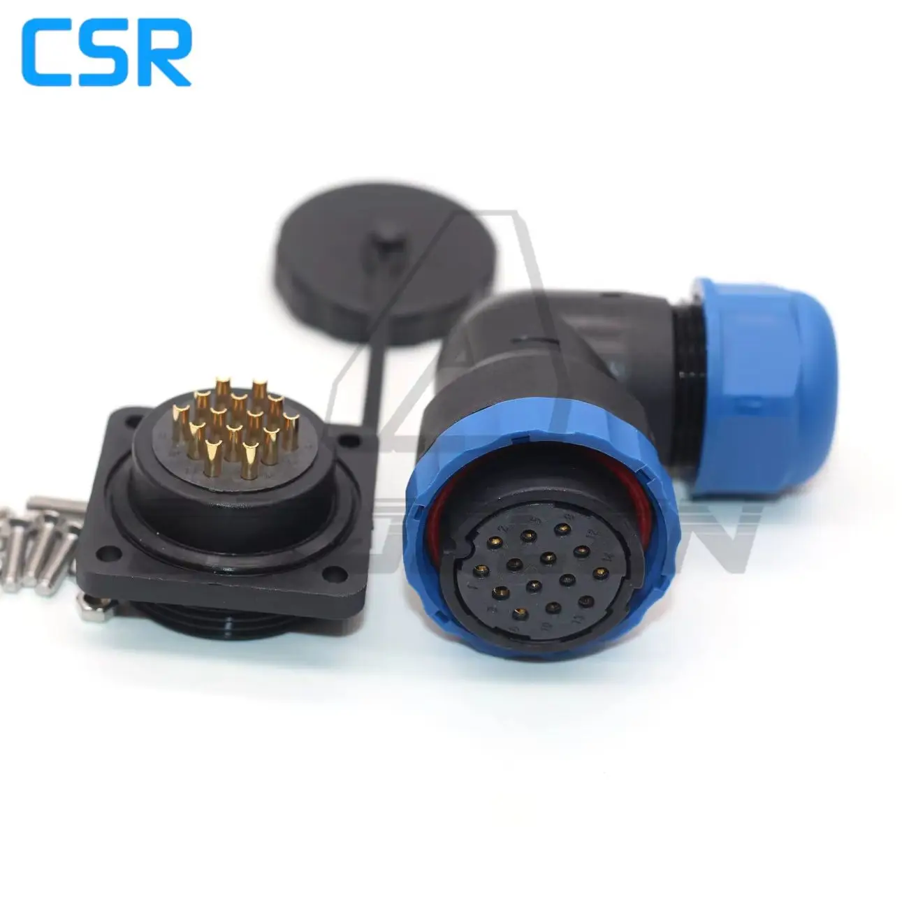 SD28 Waterproof Connector 2 3 4 5 6 7 9 10 12 14 16 19 22 24 26 Pin IP68 Right Angle Plug And Socket Square Panel Mounting IP68